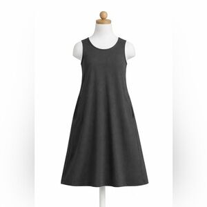 Uniqlo Kids Sleeveless Swing Dress Gray Pockets Japan Lagenlook Size 140 US 9/10